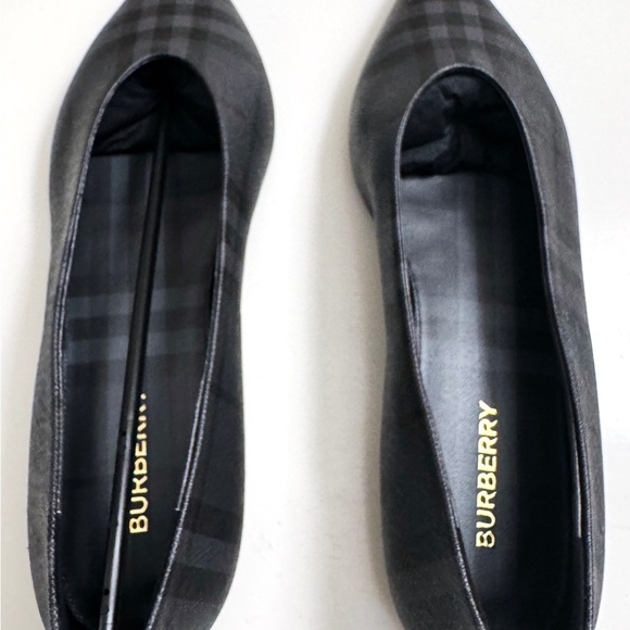 BURBERRY New With Box and Tags Madelina Ballet Signature Charcoal Plaid/Check - Picture 10 of 11